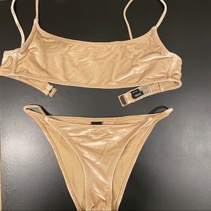 Triangl Nude/tan velvet bikini